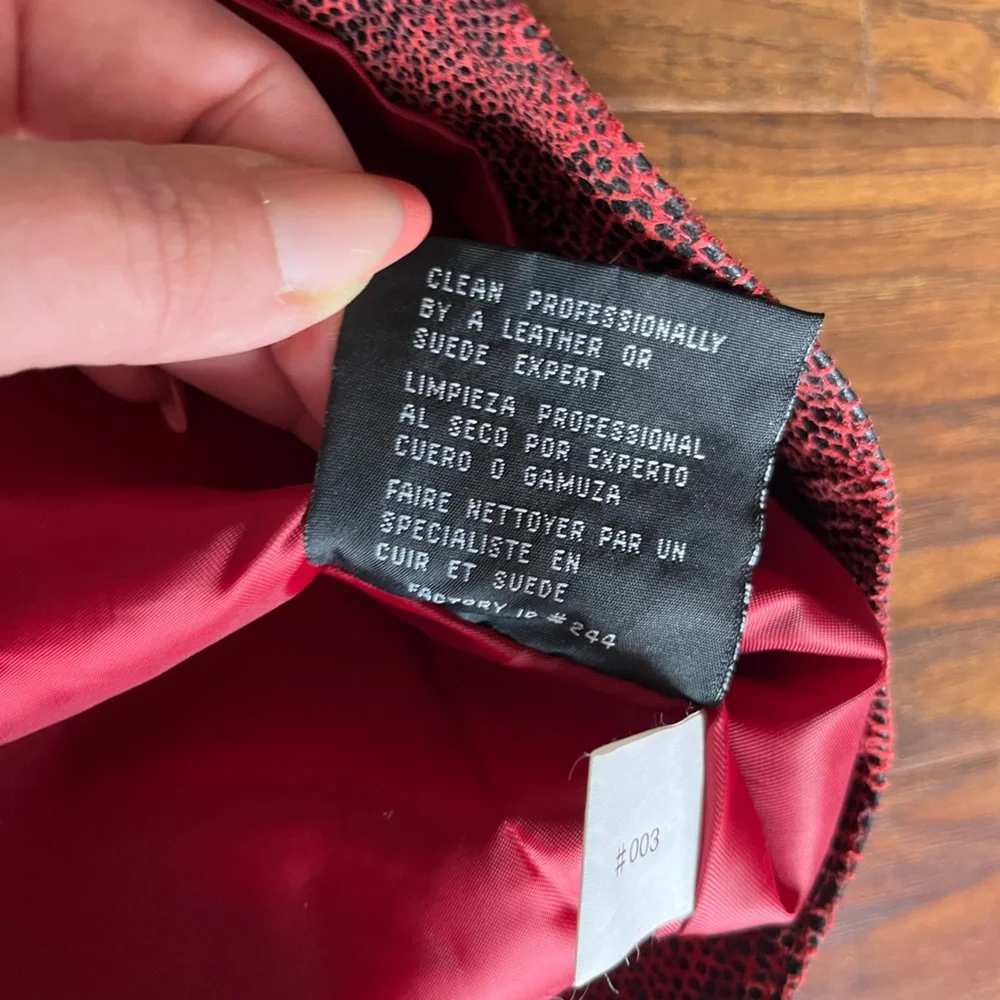 Vintage Colebrook & Co Red Leather Snake Skin Print Jacket and Pant Set - Picture 10 of 15